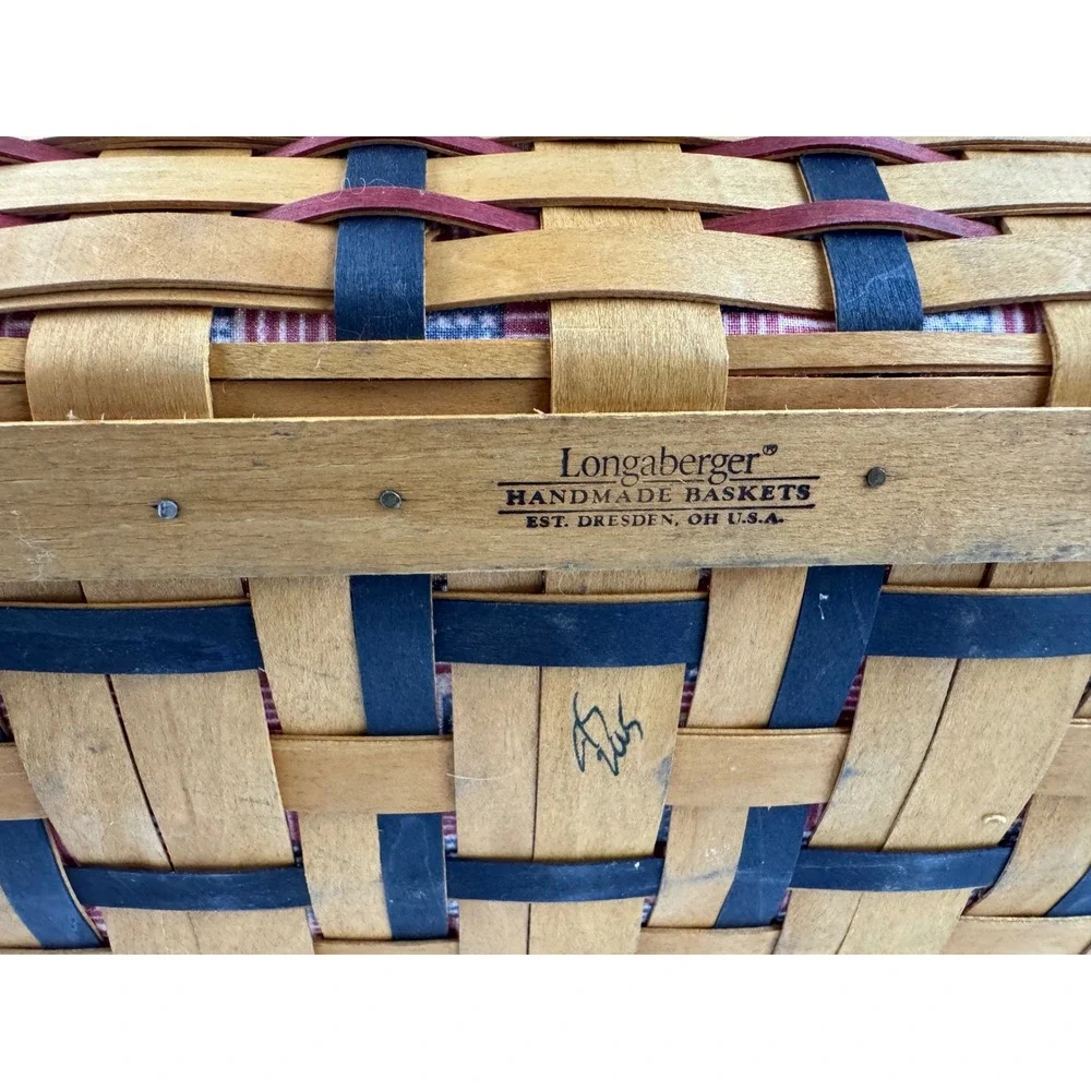 Longaberger Americana Patriotic Basket Flag Liner Plastic Protector Star Trim